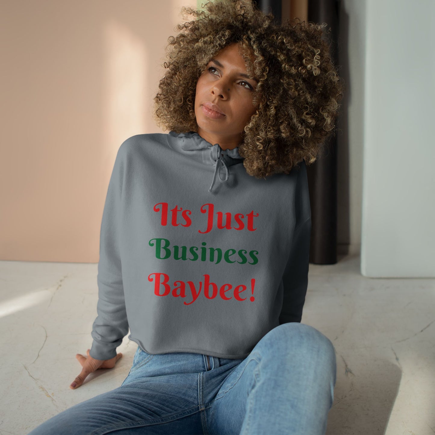 Business Baybee womens crop hoodie