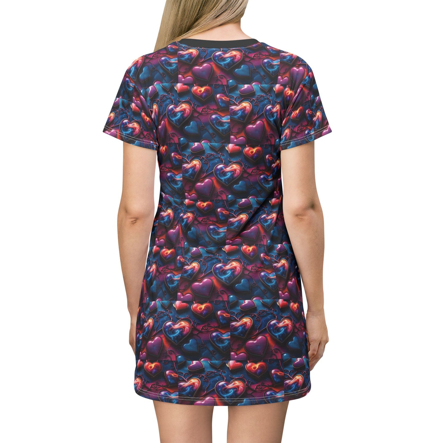 Vibrant Hearts T-Shirt Dress