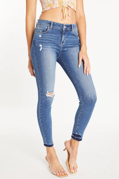 Mid Rise 5 Pocket Ankle Skinny Jeans