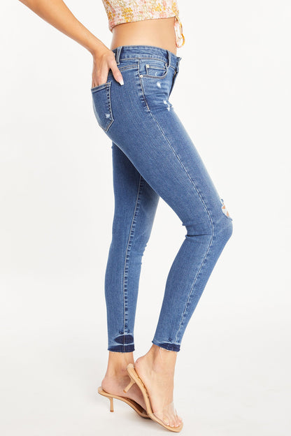 Mid Rise 5 Pocket Ankle Skinny Jeans