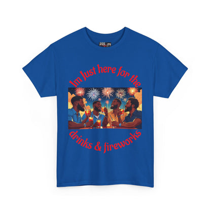 4th of July Drinks and Fireworks  Mens Tee