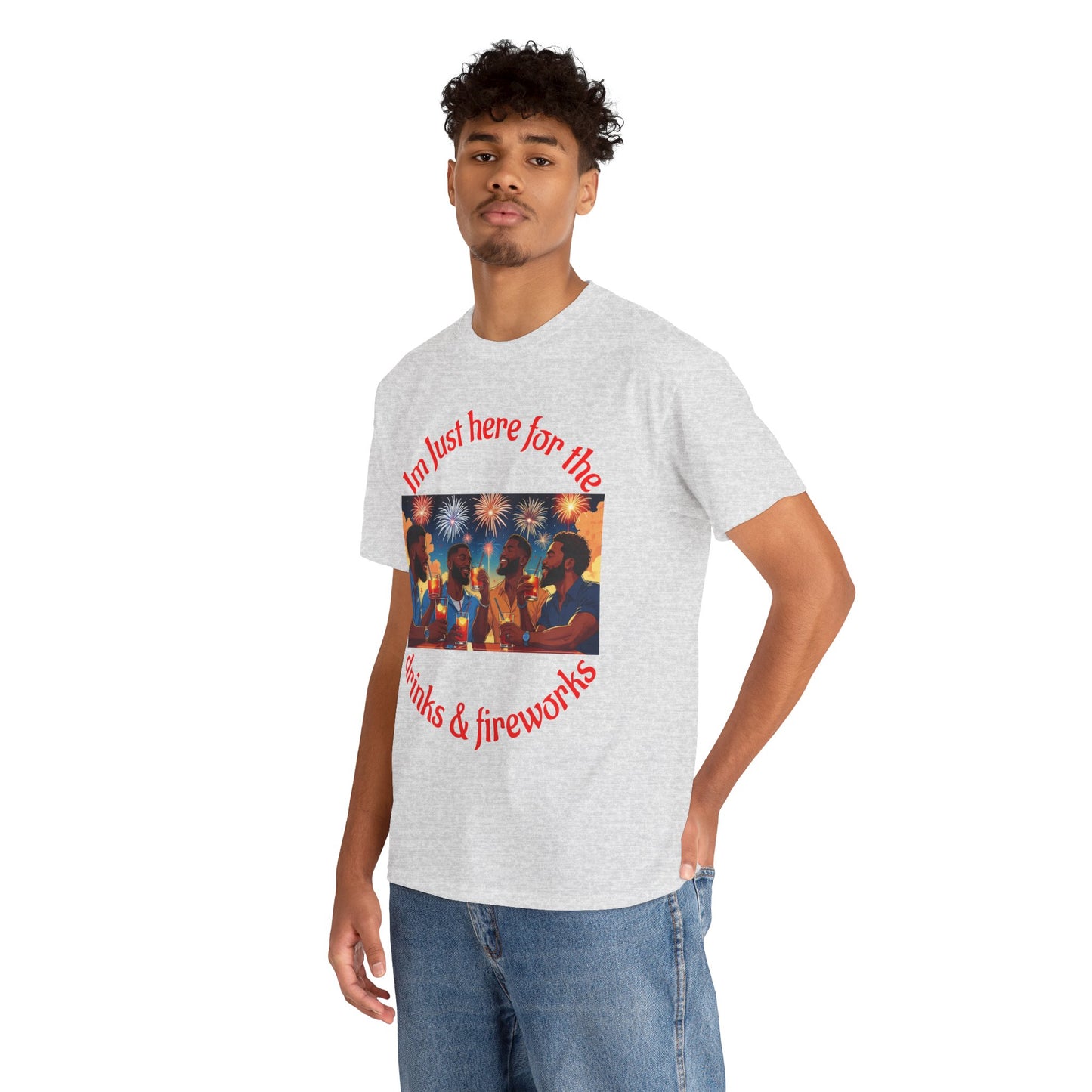 4th of July Drinks and Fireworks  Mens Tee