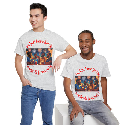 4th of July Drinks and Fireworks  Mens Tee