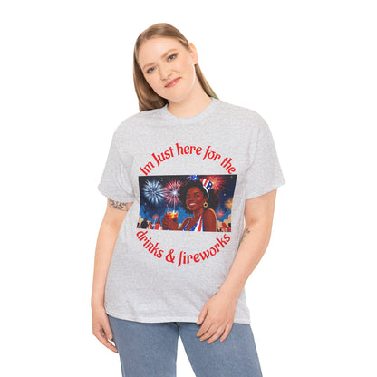 4th of July Drinks and Fireworks  Womens Tee