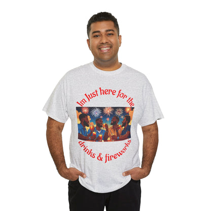 4th of July Drinks and Fireworks  Mens Tee