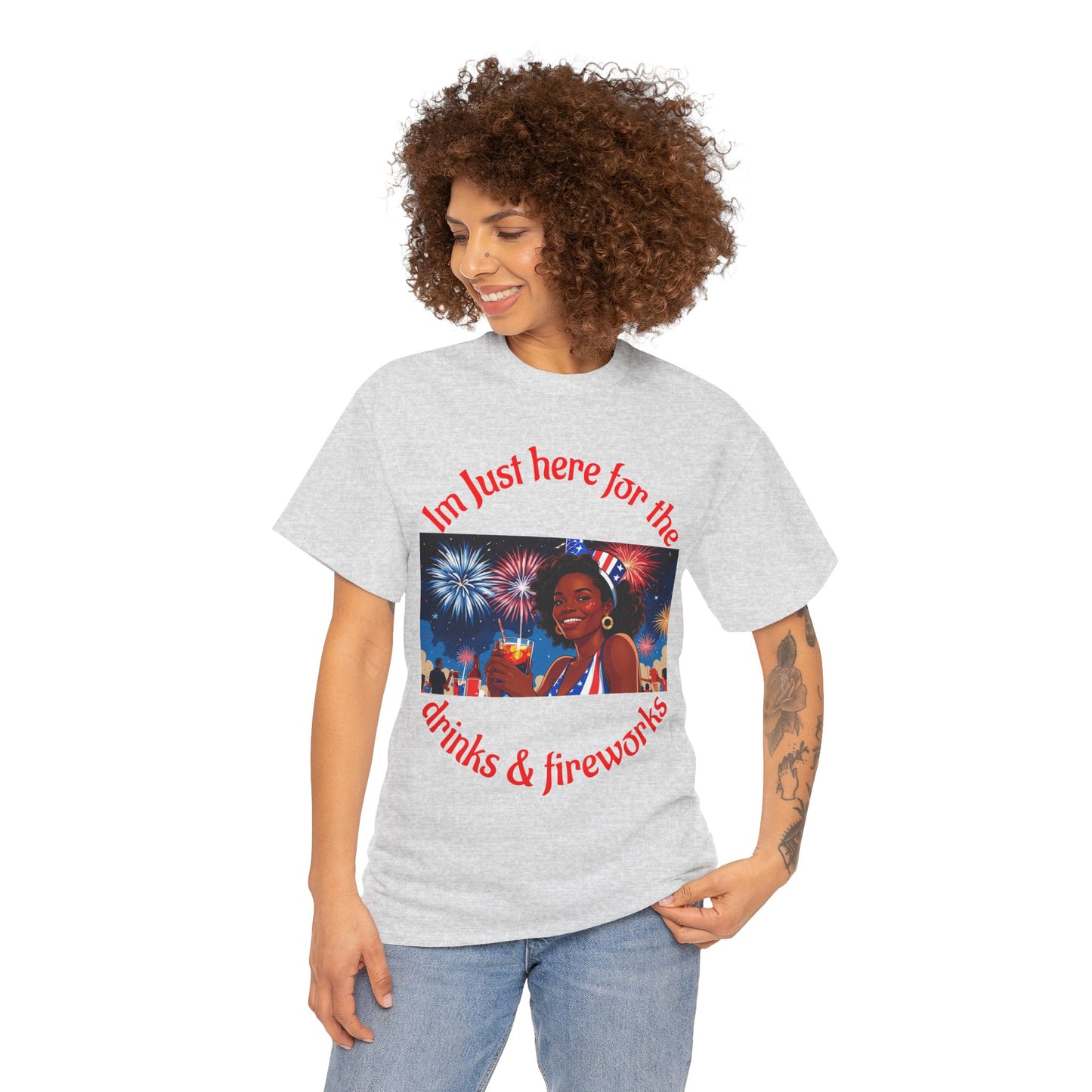 4th of July Drinks and Fireworks  Womens Tee