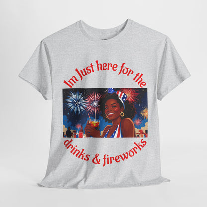 4th of July Drinks and Fireworks  Womens Tee