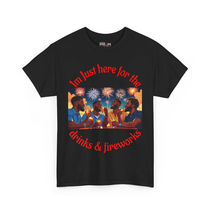 4th of July Drinks and Fireworks  Mens Tee