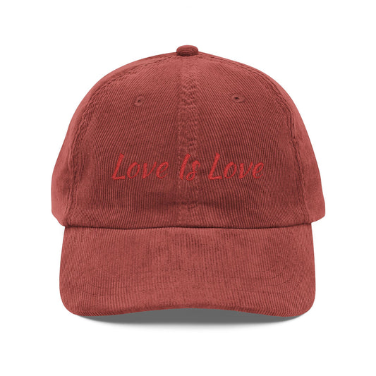 Vintage Corduroy Love is Love Cap