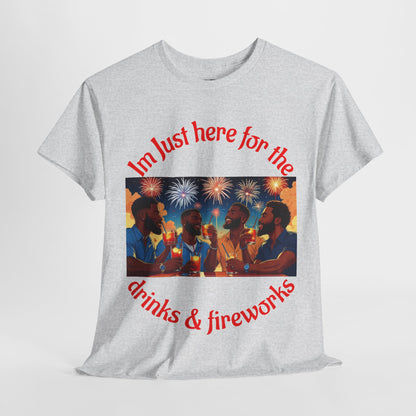 4th of July Drinks and Fireworks  Mens Tee