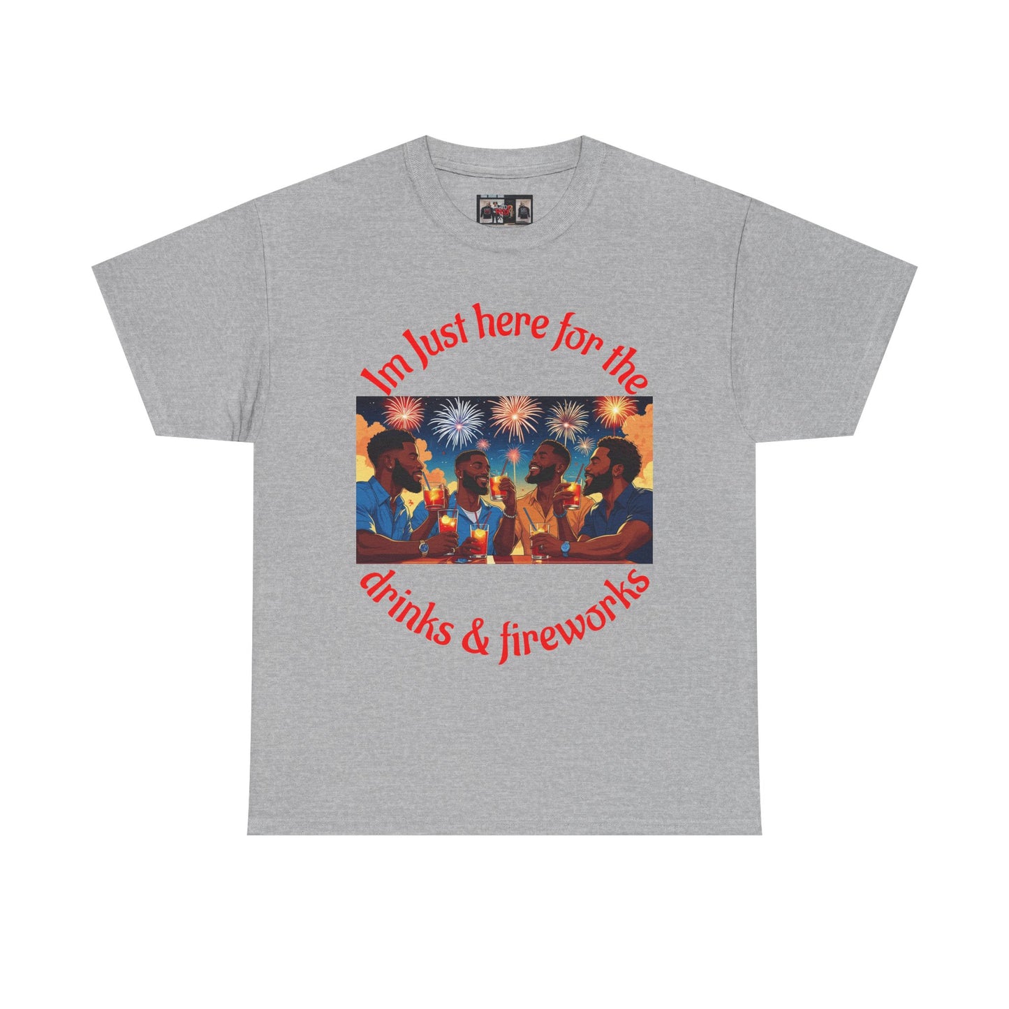 4th of July Drinks and Fireworks  Mens Tee