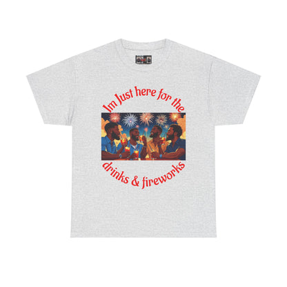 4th of July Drinks and Fireworks  Mens Tee