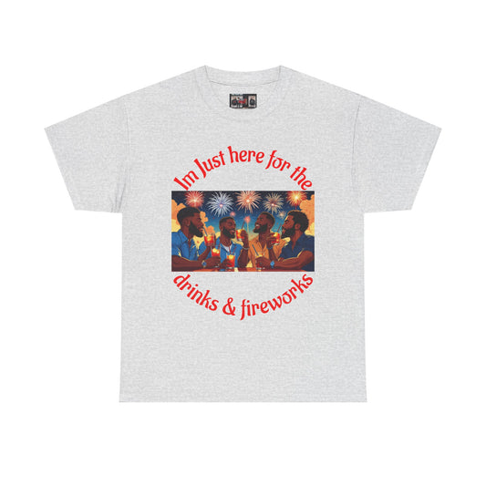 4th of July Drinks and Fireworks  Mens Tee