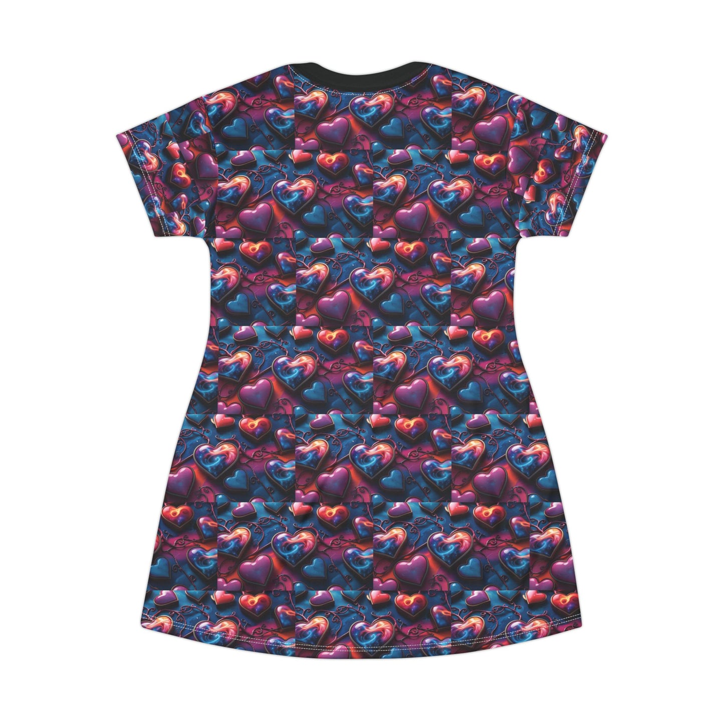 Vibrant Hearts T-Shirt Dress