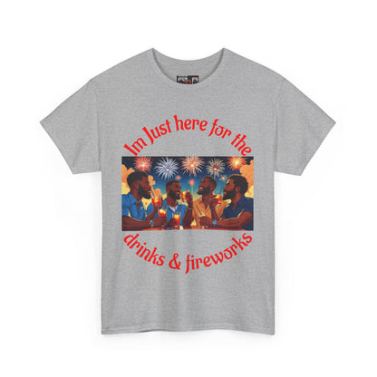 4th of July Drinks and Fireworks  Mens Tee