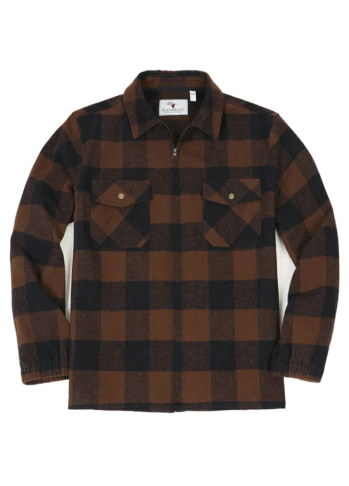 Men's Full Zip Up Plaid Jacket